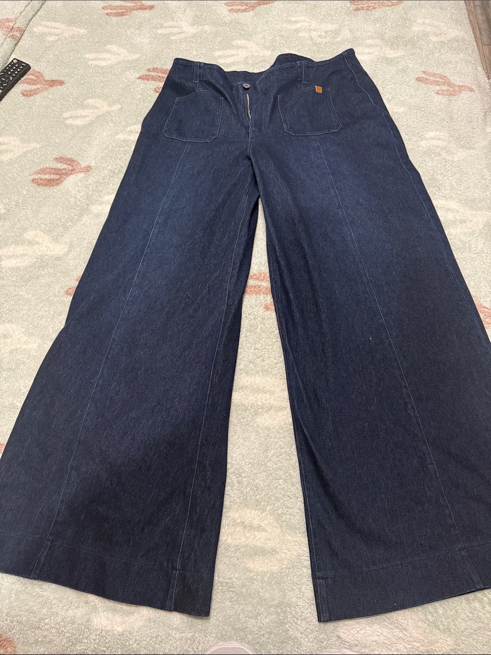 HALARA Deep Indigo Wide Leg Flare Jeans